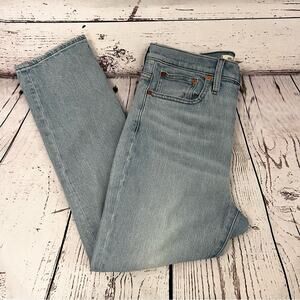 Madewell Distressed Light Blue Jeans The High Rise Slim Crop Boyjean 28